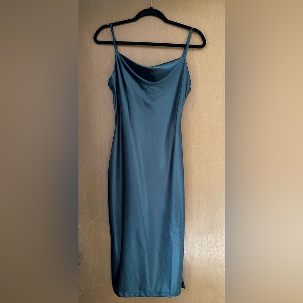 Blue Green Midi Slip Dress